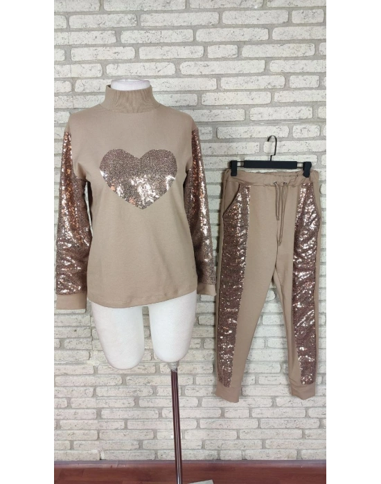 Kalp Pul Payet Detay Janes Iki Iplik Takım