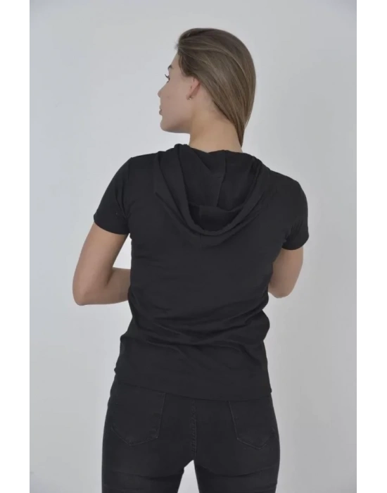 Kapşonlu lim Fit Tshirt  iyah