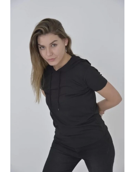 Kapşonlu lim Fit Tshirt  iyah