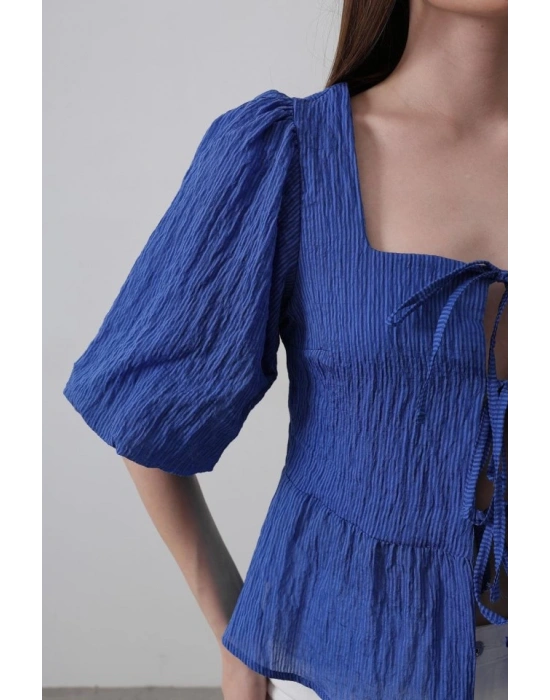 Kare Yaka Balon Kol Bluz  avi