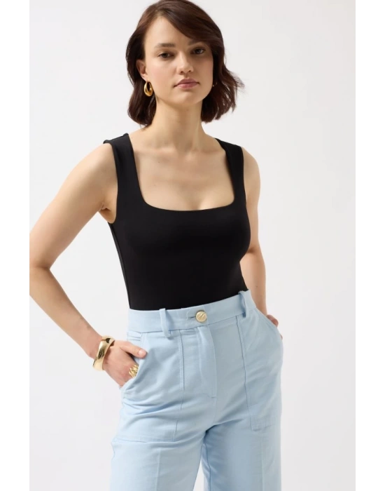 Kare Yaka Kalın Askılı Bodysuit