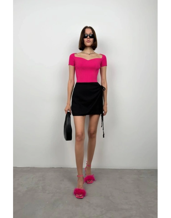 Kare Yaka Triko Bluz