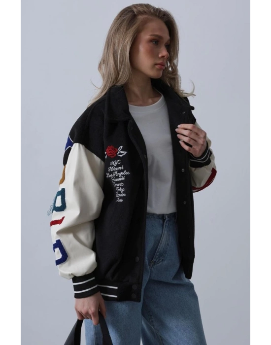 Kaşe Biker Ceket  iyah