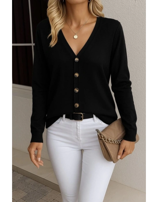 Kasın Uzun Kollu önü Düğmeli Kısa Hırka