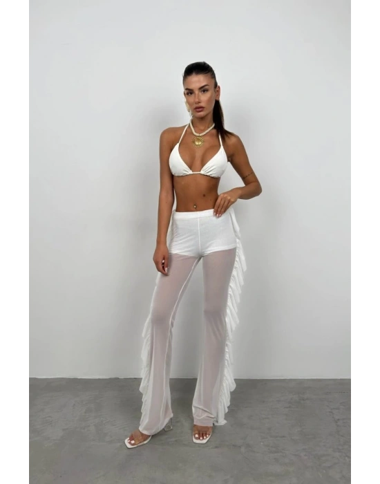 Katlı Transparan Pantolon