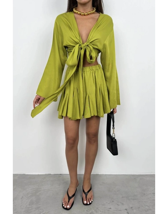 Kayık Yaka Uzun Kol Crop