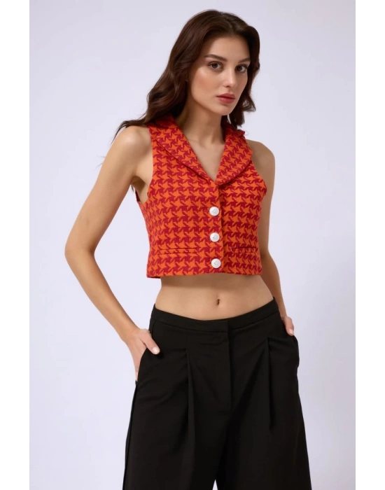 Kazayağı Crop Yelek