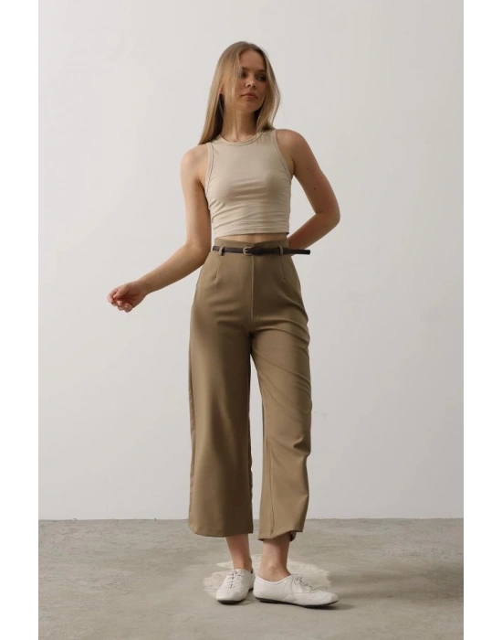 Kemer Pens Detaylı Pantolon  Haki