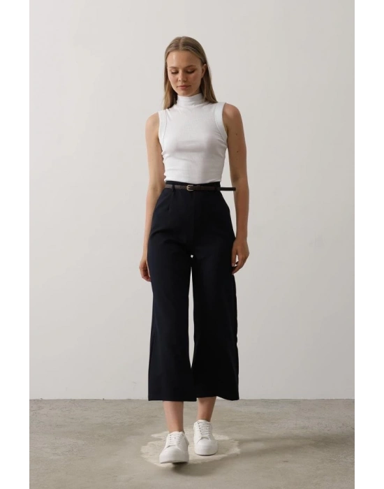 Kemer Pens Detaylı Pantolon  Lacivert