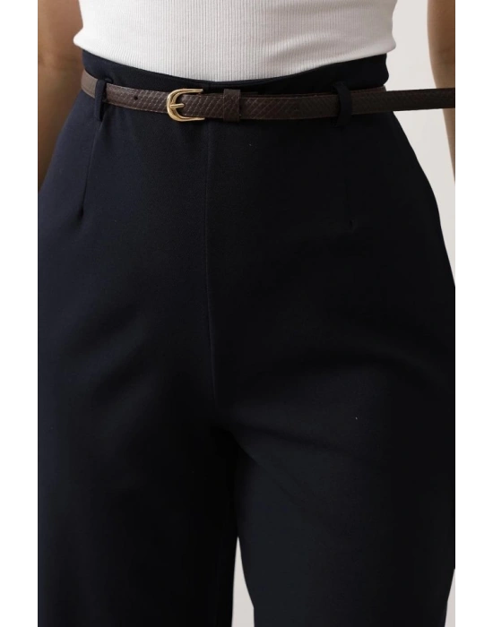 Kemer Pens Detaylı Pantolon  Lacivert