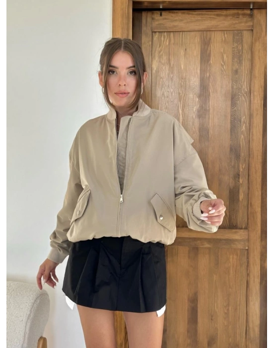 Kemik Parçalı Bomber Ceket