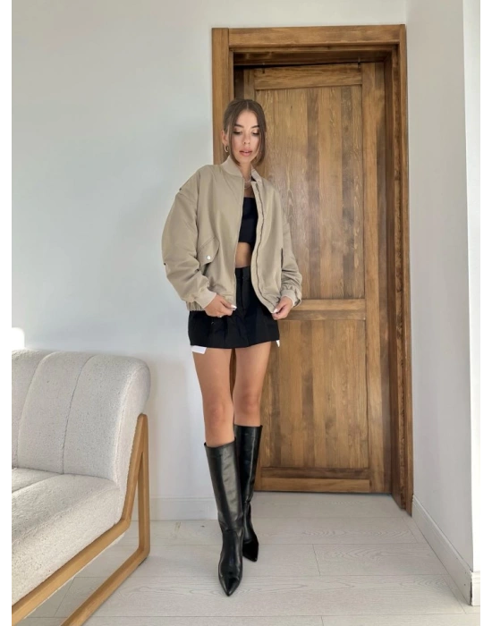 Kemik Parçalı Bomber Ceket