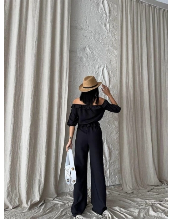 KETEN MADONNA YAKA KO HAIR ŞERİT  PANTOON TAKIM  iyah