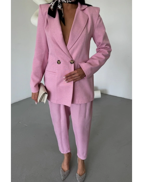 KETEN CEKET  PANTOLON TAKIM  Pembe