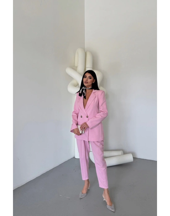 KETEN CEKET  PANTOLON TAKIM  Pembe