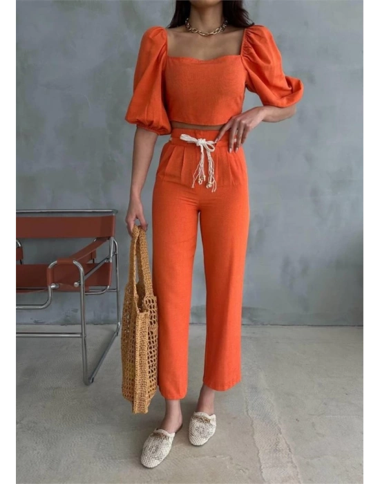 KETEN CROP KARPUZ KO BUZPANTOON HAIR KEERİ  Orange