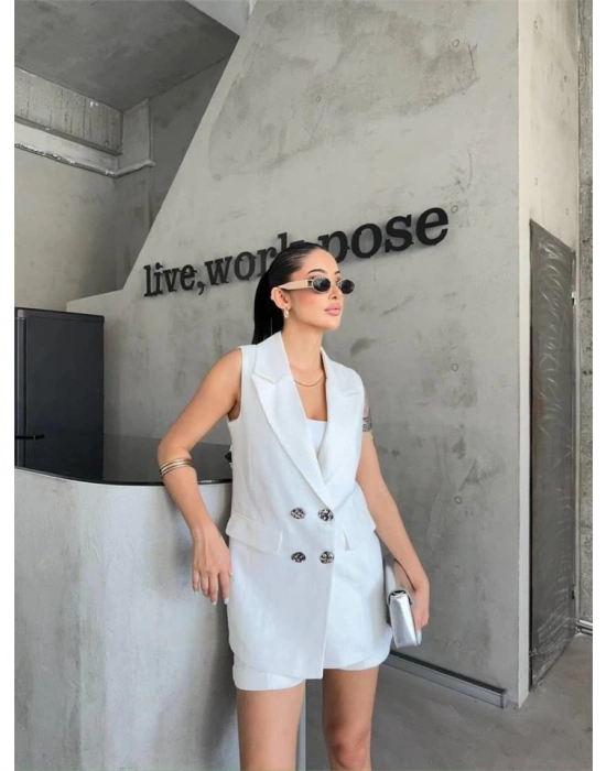 KETEN YEEK  ŞORT TAKI  Beyaz