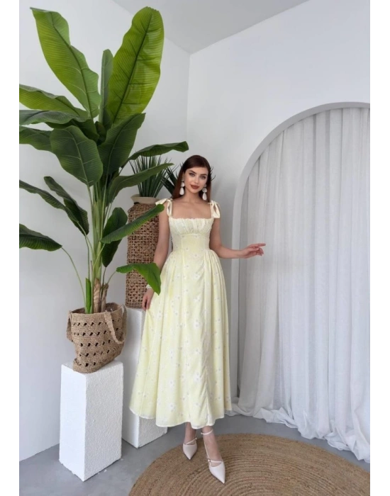 Khalesı Omuz Bağlamalı Elbise