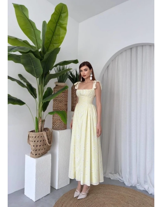 Khalesı Omuz Bağlamalı Elbise