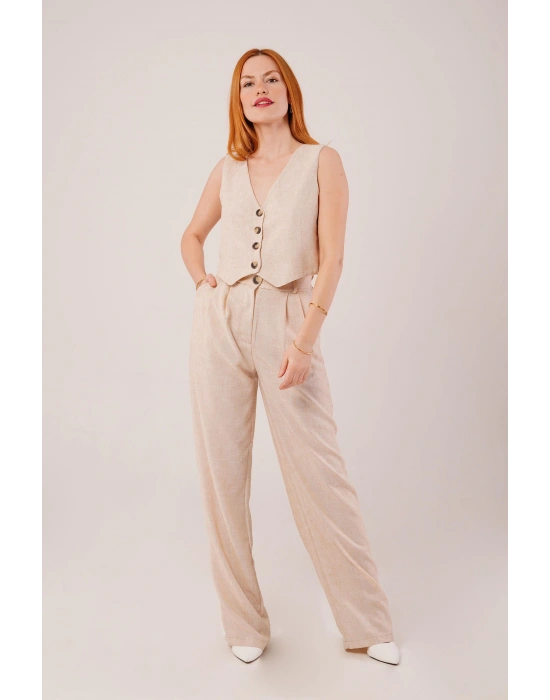 Kırçıllı Desen Bej Takım