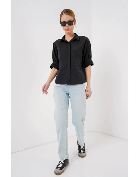 Kısa Kol Gömlek 20312  Siyah