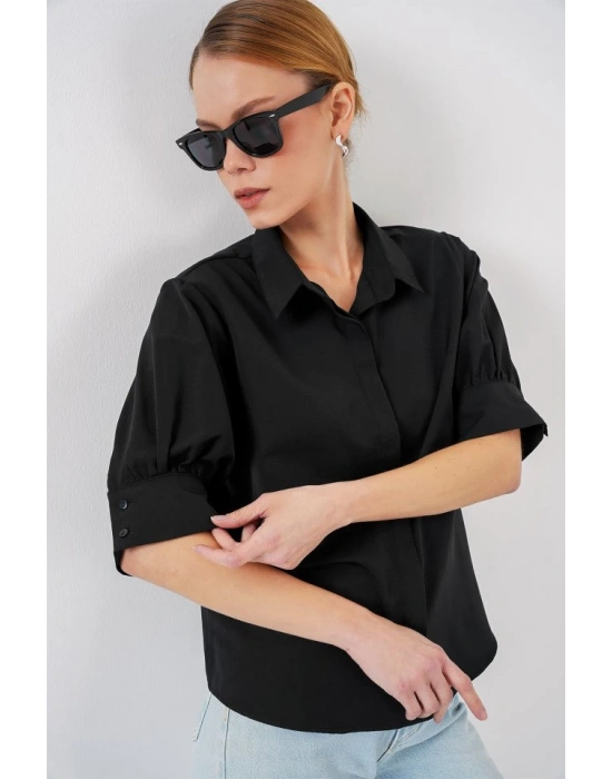 Kısa Kol Gömlek 20312  Siyah