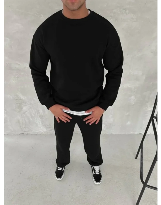 Kışlık Bisiklet Yaka Basic Eşofman Takım  iyah