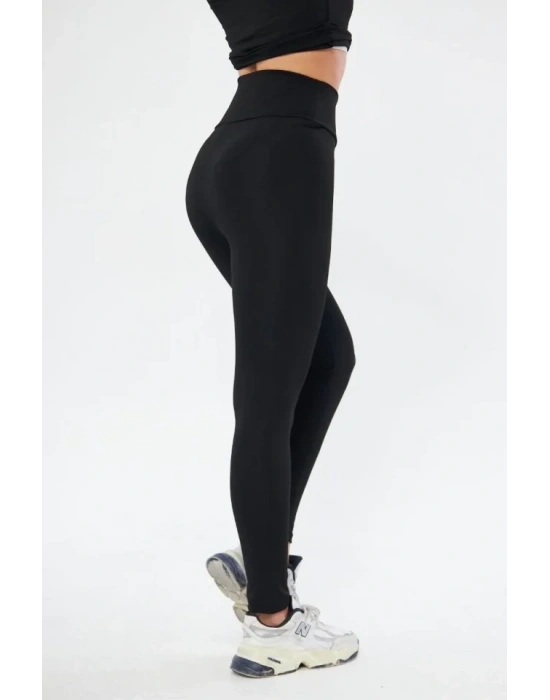 Kışlık Yüksek Bel Toparlayicı Ve ıkılaştırıcı Likralı Şardonlu Tayt  iyah