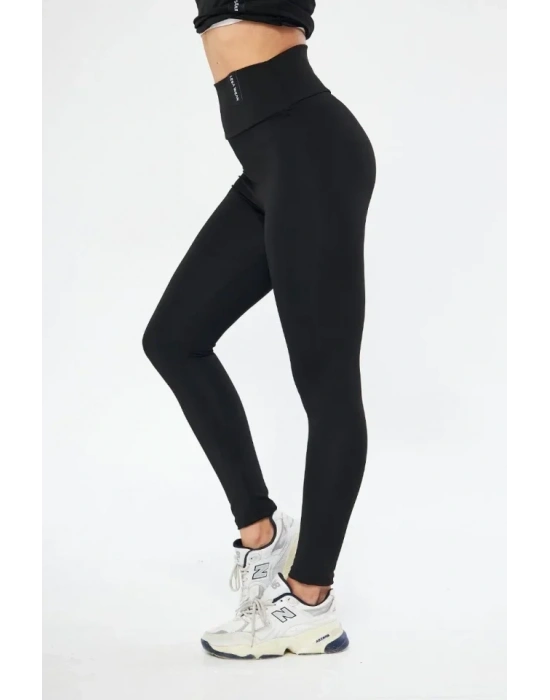 Kışlık Yüksek Bel Toparlayicı Ve ıkılaştırıcı Likralı Şardonlu Tayt  iyah