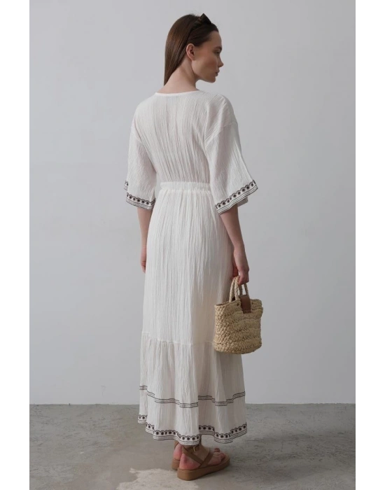 KolEtekNakışlıElbise  Beyaz