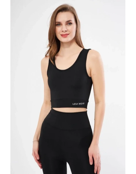 Kolsuz Dalgiç Baskılı Crop  iyah