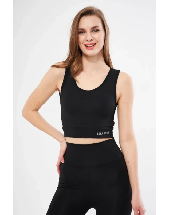 Kolsuz Dalgiç Baskılı Crop  iyah