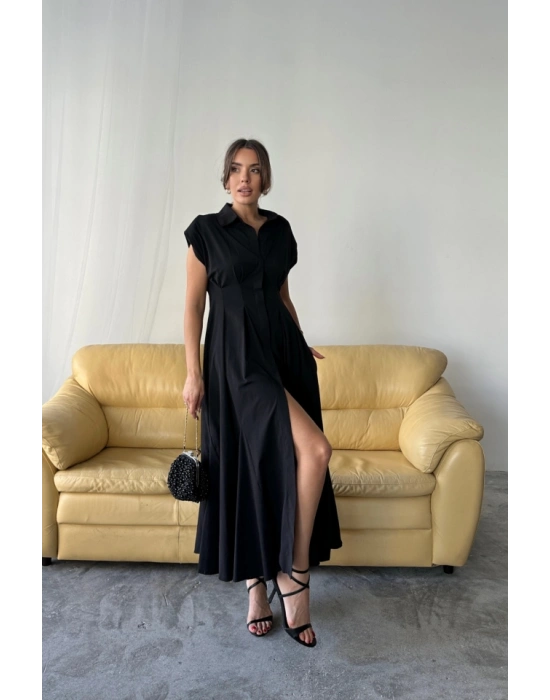 KOLUZ VATKALI ÖNDEN DÜĞELİBEL PEN DETAYLI POPLİN ELBİE  iyah