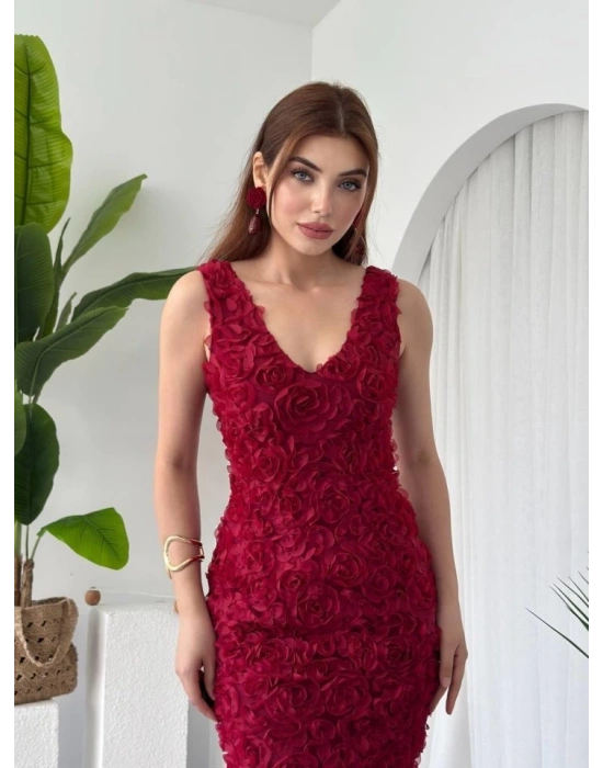 Kren Gül Detaylı Elbise