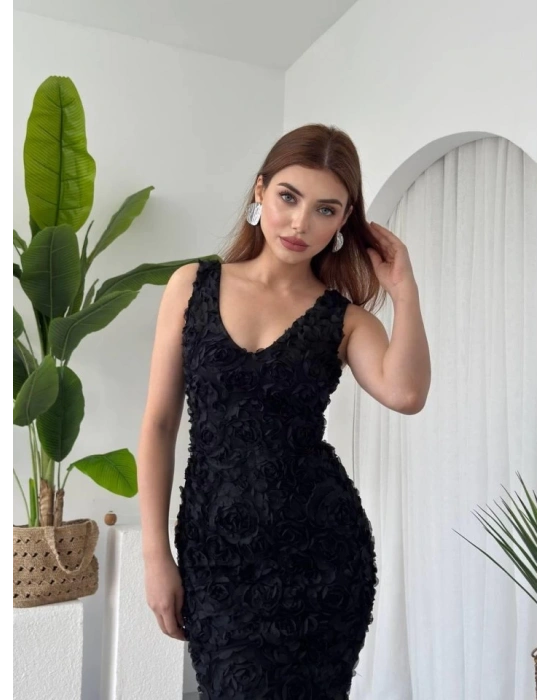 Kren Gül Detaylı Elbise