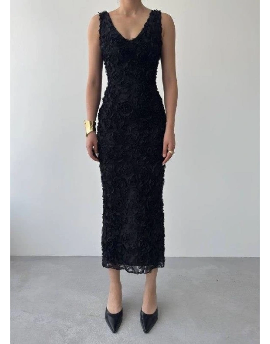 Kren Gül Detaylı Elbise