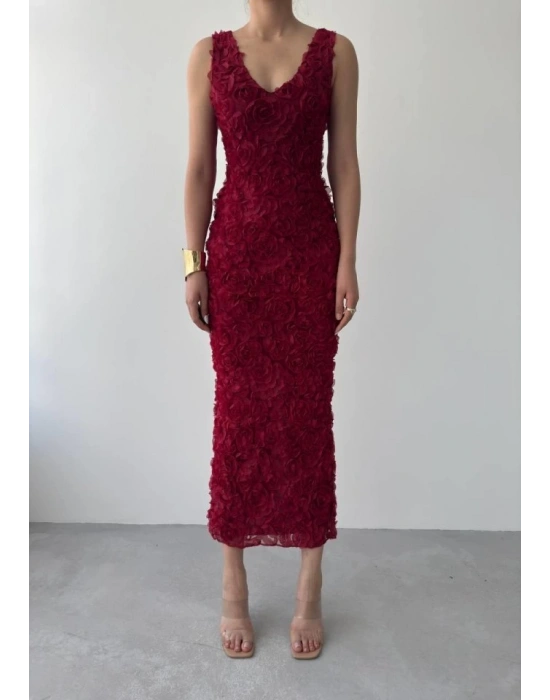 Kren Gül Detaylı Elbise