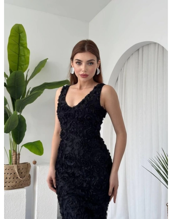 Kren Gül Detaylı Elbise