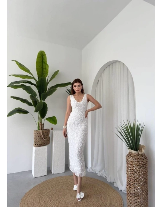 Kren Gül Detaylı Elbise