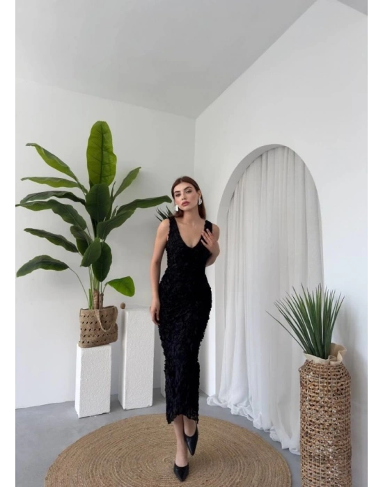 Kren Gül Detaylı Elbise