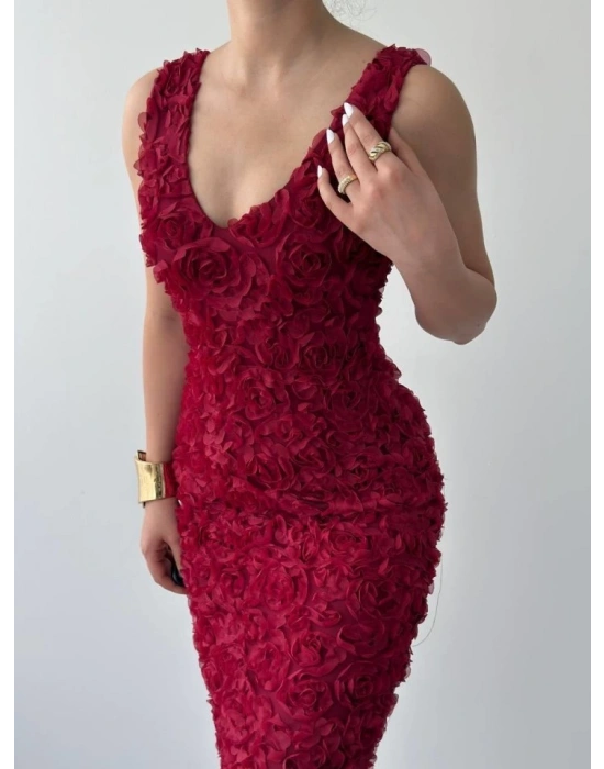 Kren Gül Detaylı Elbise