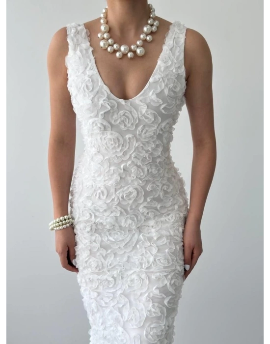 Kren Gül Detaylı Elbise