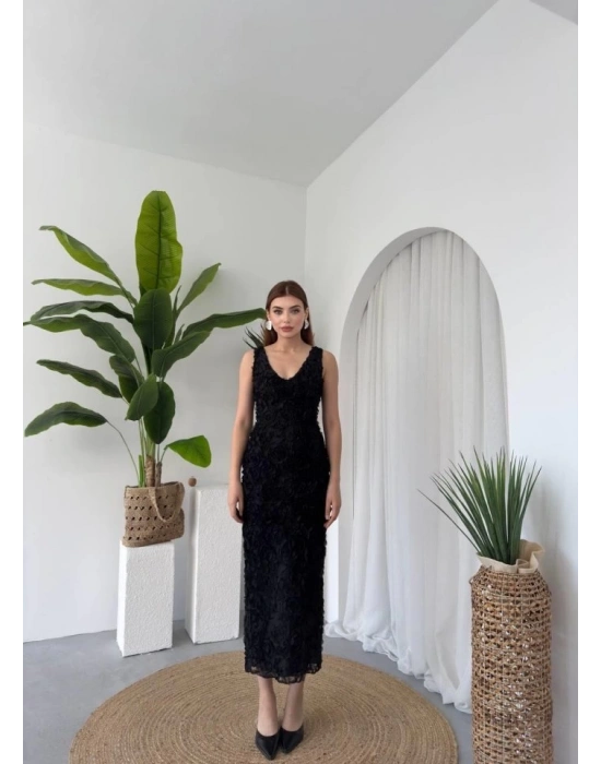 Kren Gül Detaylı Elbise