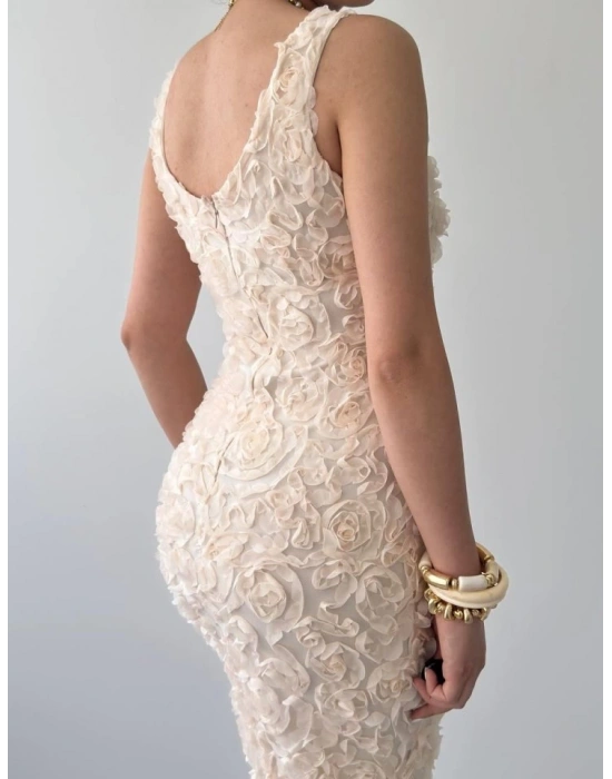 Kren Gül Detaylı Elbise