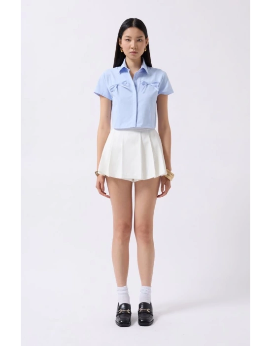 Kurdele Detay Crop Gömlek