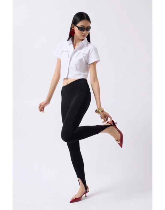 Kurdele Detay Crop Gömlek