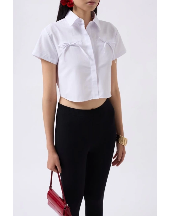 Kurdele Detay Crop Gömlek