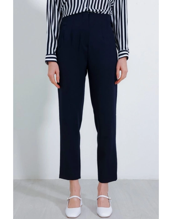 Lacivert Yüksek Bel Kumaş Pantolon 6650