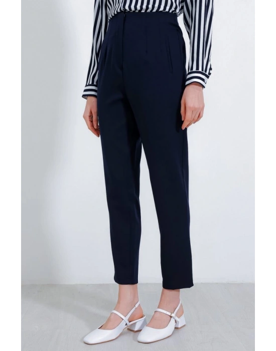 Lacivert Yüksek Bel Kumaş Pantolon 6650