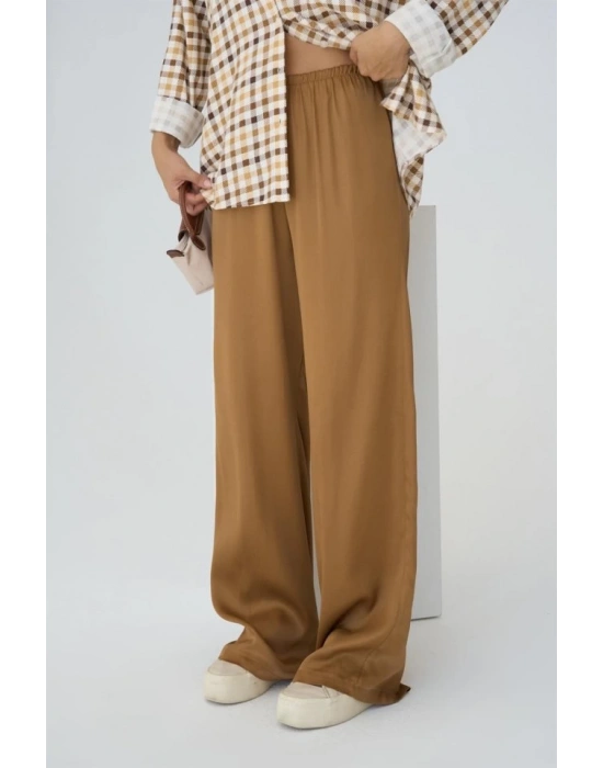 Lastikli Pantolon  Taba